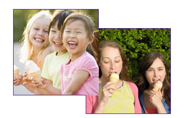 Children enjoying ice cream